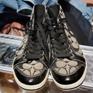 Black Hightop Coach Shoes Size 6
